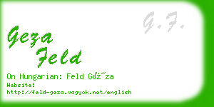 geza feld business card